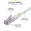 StarTech.com 3m Weiß CAT8 Ethernet-Kabel, rastnasenfreier RJ45, 25G/40G, 2000MHz, 100W PoE++, S/FTP, 26AWG reines blankes Kupfer, LSZH, geschirmtes Netzwerk-Patchkabel mit Zugentlastung, einzeln getestet
