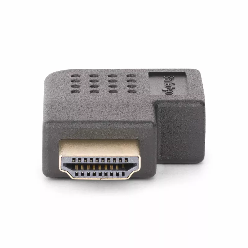 StarTech.com Rechtwinkliger HDMI 2.0 Adapter, Stecker auf Buchse, horizontal 90-Grad abgewinkelter HDMI Port Saver, 4K 60Hz, High Speed HDMI Verbindungsverlängerung, M/F