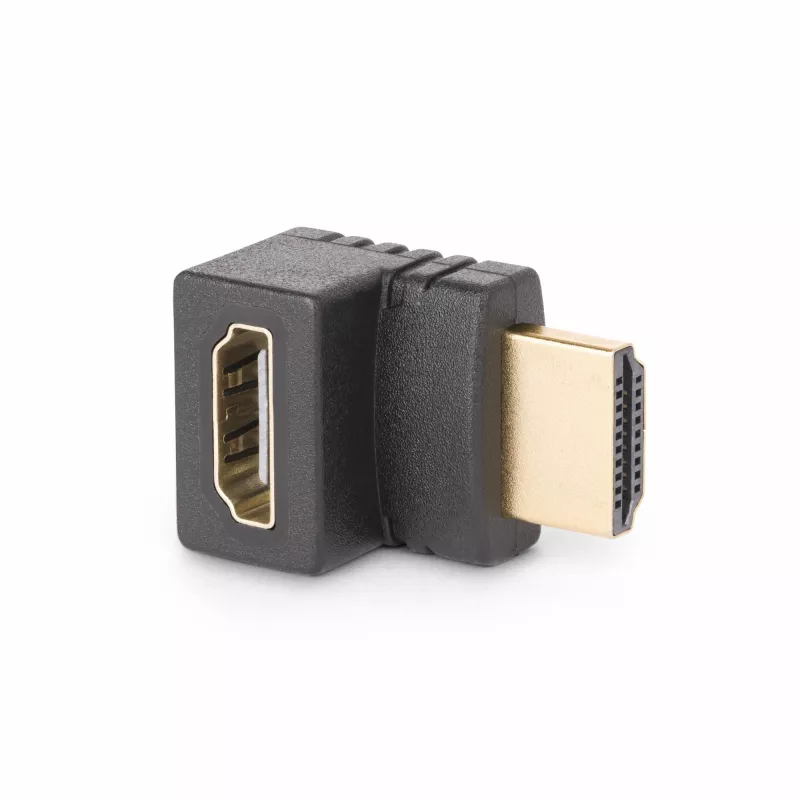 StarTech.com Down Angle HDMI 2.0 Adapter, Stecker auf Buchse, vertikal 90-Grad abgewinkelt HDMI Port Saver, 4K 60Hz, High Speed HDMI-Steckverbinder-Erweiterung, M/F