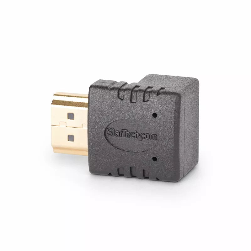 StarTech.com Down Angle HDMI 2.0 Adapter, Stecker auf Buchse, vertikal 90-Grad abgewinkelt HDMI Port Saver, 4K 60Hz, High Speed HDMI-Steckverbinder-Erweiterung, M/F