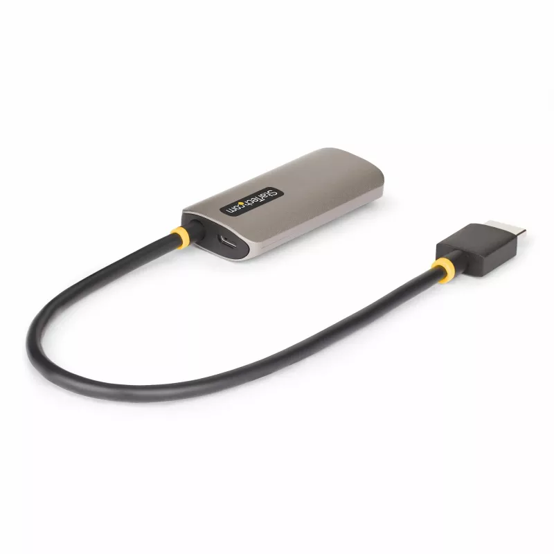 StarTech.com 1ft (30cm) HDMI zu DisplayPort Adapterkabel, 8K 60Hz, Aktiver HDMI 2.1 zu DP 1.4 Videokonverter, USB-Bus-Stromversorgung mit mitgeliefertem Kabel