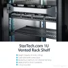 StarTech.com 1U Server-Rack-Ablage – universelle, belüftete Rackmount-Kragarmablage für 19-Zoll-Netzwerkschrank und -Gehäuse – robust aus Stahl – Tragfähigkeit 20 kg – 10 Zoll tiefe Ablage, schwarz