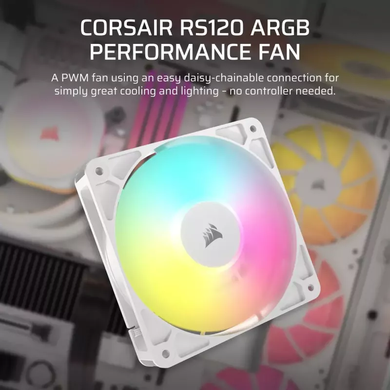 Fan Corsair RS120 ARGB 12 cm Weiß 420-2100 RPM