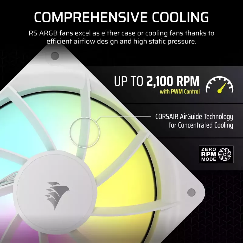 Fan Corsair RS120 ARGB 12 cm Weiß 420-2100 RPM
