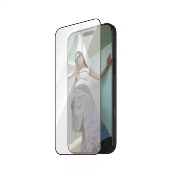 PanzerGlass SAFE. by ® Displayschutz mit schwarzem Rahmen iPhone 16 Pro | Ultra-Wide Fit