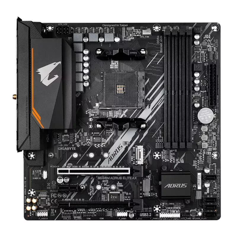 Motherboard GIGABYTE B550M AORUS ELITE AX, AMD B550, Sockel AM4, Micro ATX