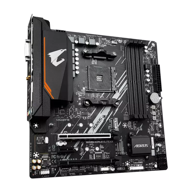 Motherboard GIGABYTE B550M AORUS ELITE AX, AMD B550, Sockel AM4, Micro ATX