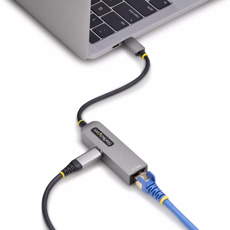 StarTech.com 2.5GbE USB-C zu Ethernet Adapter, 100W PD Passthrough, NBASE-T NIC, USB 3.0 Typ-C 2.5/1G Multi-Speed-Netzwerk, Thunderbolt-kompatibel, Windows & Mac