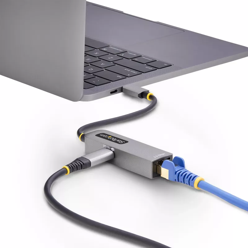 StarTech.com 2.5GbE USB-C zu Ethernet Adapter, 100W PD Passthrough, NBASE-T NIC, USB 3.0 Typ-C 2.5/1G Multi-Speed-Netzwerk, Thunderbolt-kompatibel, Windows & Mac