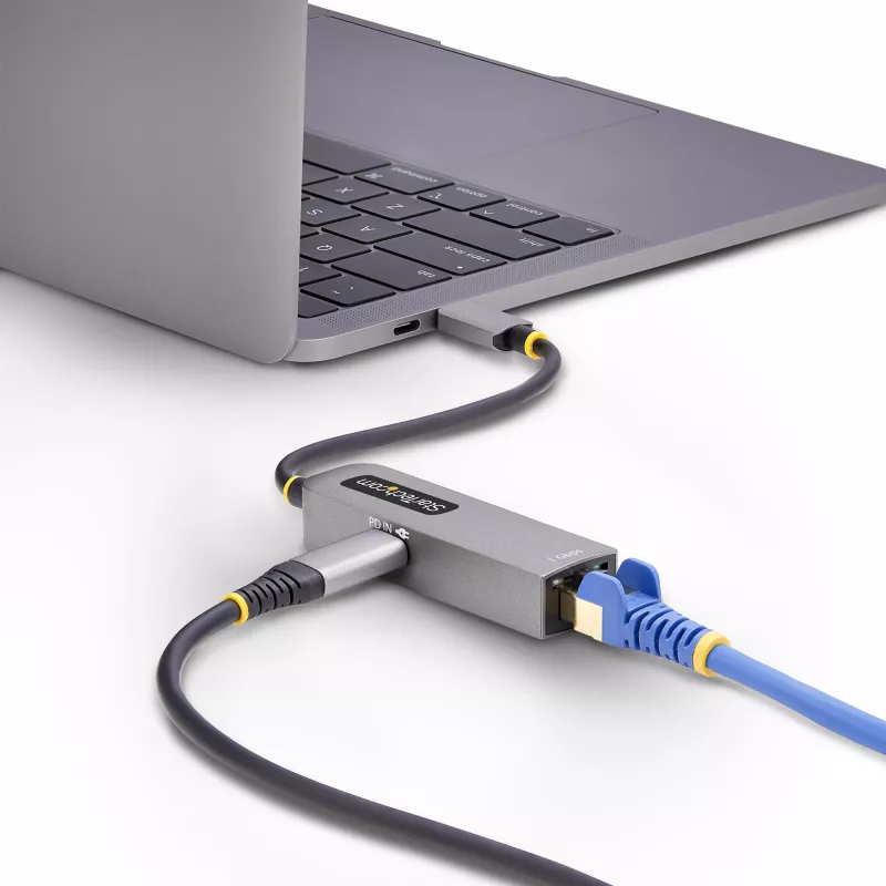 StarTech.com USB-C auf Ethernet Adapter, NIC, 100W PD Durchgang, USB 3.0 Typ-C 1 Gbit/s Multi-Speed Netzwerkadapter, Thunderbolt kompatibel, Windows & Mac