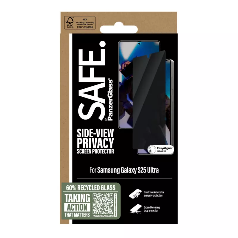 PanzerGlass SAFE. by ® Sichtschutz-Displayschutz Samsung Galaxy S25 Ultra | Ultra-Wide Fit mit EasyAligner