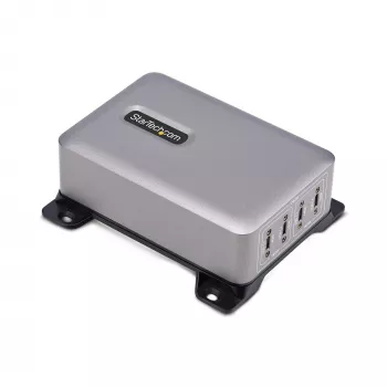 StarTech.com 4-Port Multi-Device USB-C Ladegerät, 240W Gesamt, Einzelport 140W EPR, PD 3.1, Schraubverriegelungsports, Konferenzräume, Halterung inkl. für Oberflächenmontage