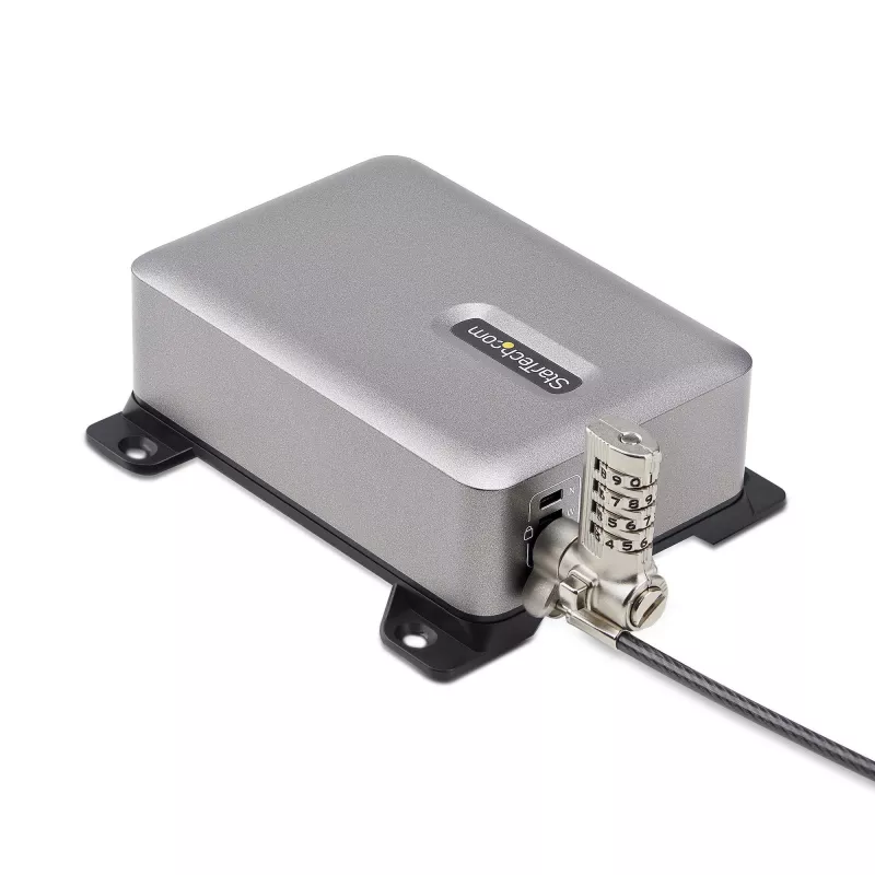 StarTech.com 4-Port Multi-Device USB-C Ladegerät, 240W Gesamt, Einzelport 140W EPR, PD 3.1, Schraubverriegelungsports, Konferenzräume, Halterung inkl. für Oberflächenmontage