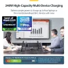 StarTech.com 4-Port Multi-Device USB-C Ladegerät, 240W Gesamt, Einzelport 140W EPR, PD 3.1, Schraubverriegelungsports, Konferenzräume, Halterung inkl. für Oberflächenmontage