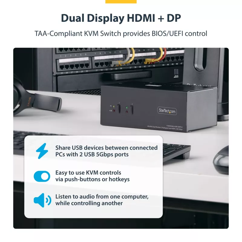 StarTech.com P2ADDH462-KVM-SWITCH KVM-Switch Schwarz