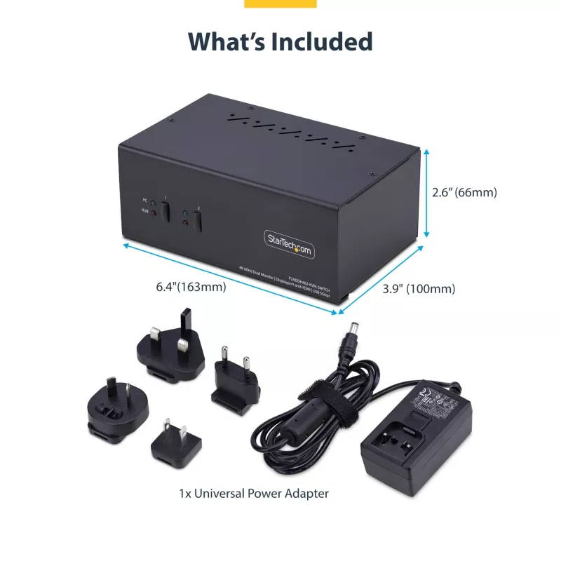 StarTech.com P2ADDH462-KVM-SWITCH KVM-Switch Schwarz
