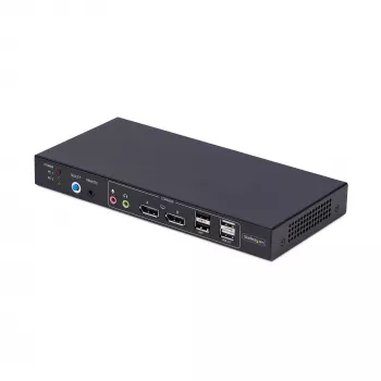 StarTech.com 2-Port Dual-Monitor DisplayPort KVM Switch mit Dual View Video Matrix, 4K 60Hz, 4x USB Hub Ports, Hotkey-Umschaltung, DP 1.2 Matrix KVM, TAA-konform