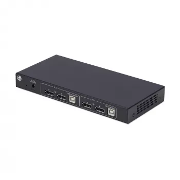 StarTech.com 2-Port Dual-Monitor DisplayPort KVM Switch mit Dual View Video Matrix, 4K 60Hz, 4x USB Hub Ports, Hotkey-Umschaltung, DP 1.2 Matrix KVM, TAA-konform