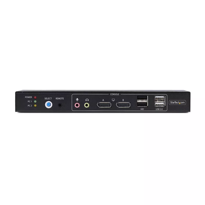 StarTech.com 2-Port Dual-Monitor DisplayPort KVM Switch mit Dual View Video Matrix, 4K 60Hz, 4x USB Hub Ports, Hotkey-Umschaltung, DP 1.2 Matrix KVM, TAA-konform