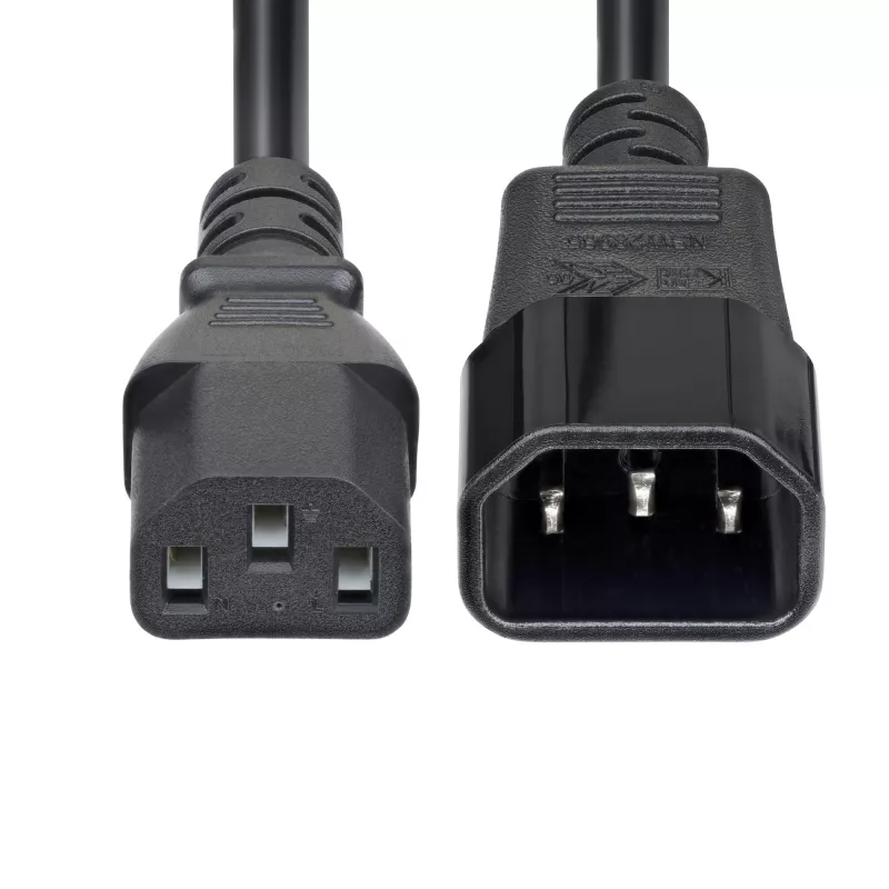 StarTech.com 4,5m (15ft) Stromverlängerungskabel, C14 auf C13 PDU Stromkabel, 15A 250V, 14AWG, AC Stromkabel für PDU/Netzteil, KEMA-KEUR zertifiziert