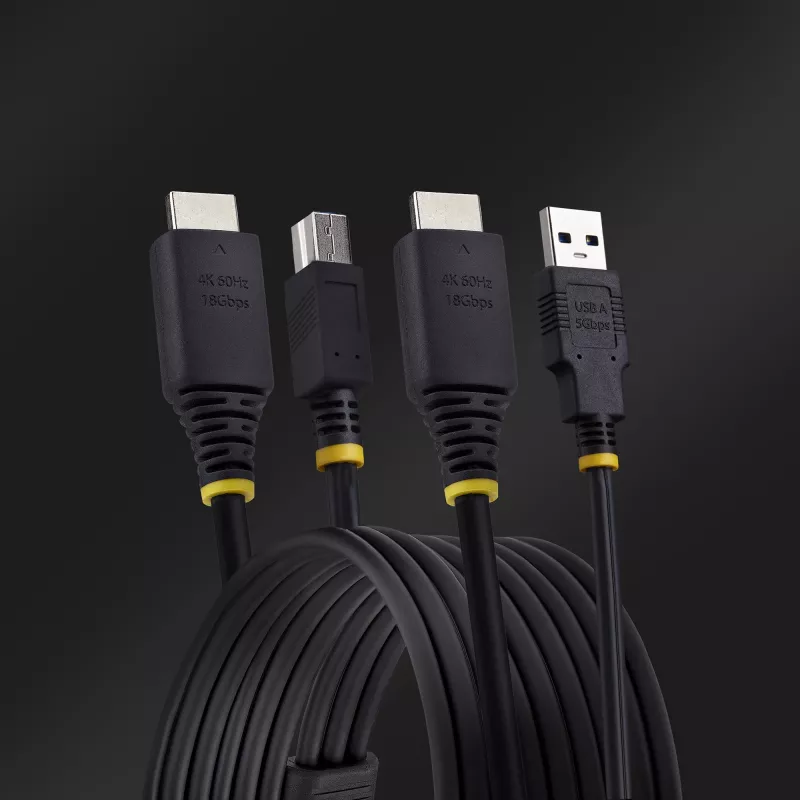 StarTech.com 10ft (3m) HDMI- und USB-5Gbit/s-KVM-Kabel, 4K 60Hz, HDMI-2.0- und USB-Kombikabel für KVM-Switches