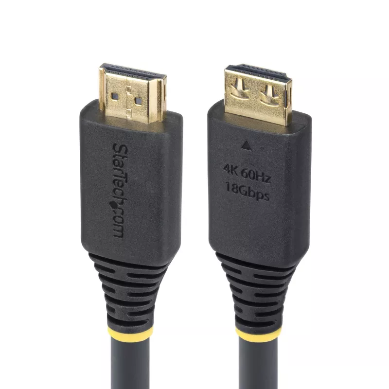StarTech.com 20ft (6,1m) High Speed HDMI-Kabel mit Greifsteckern, 4K 60Hz/1440p 144Hz, HDR10/HDCP 2.2/ARC, 18Gbit/s, UHD HDMI 2.0 Kabel für TV/Monitor/Display, TPE-Mantel