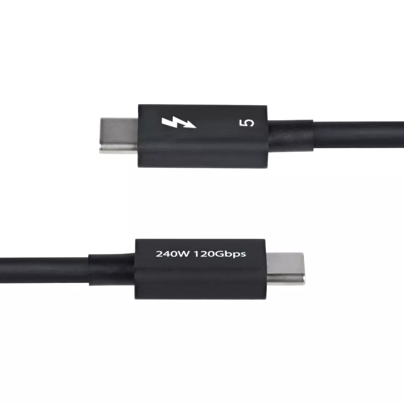 StarTech.com 2.6ft (80cm) Thunderbolt 5 Kabel, 80 Gbit/s/ bis zu 120 Gbit/s, 240 W PD, 8K 60 Hz, zertifiziertes Thunderbolt-Kabel – kompatibel mit Thunderbolt 4/USB4/USB-C