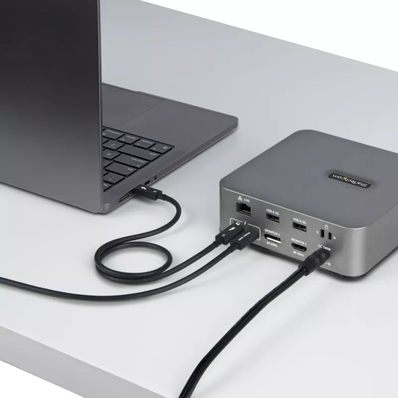 StarTech.com 2.6ft (80cm) Thunderbolt 5 Kabel, 80 Gbit/s/ bis zu 120 Gbit/s, 240 W PD, 8K 60 Hz, zertifiziertes Thunderbolt-Kabel – kompatibel mit Thunderbolt 4/USB4/USB-C