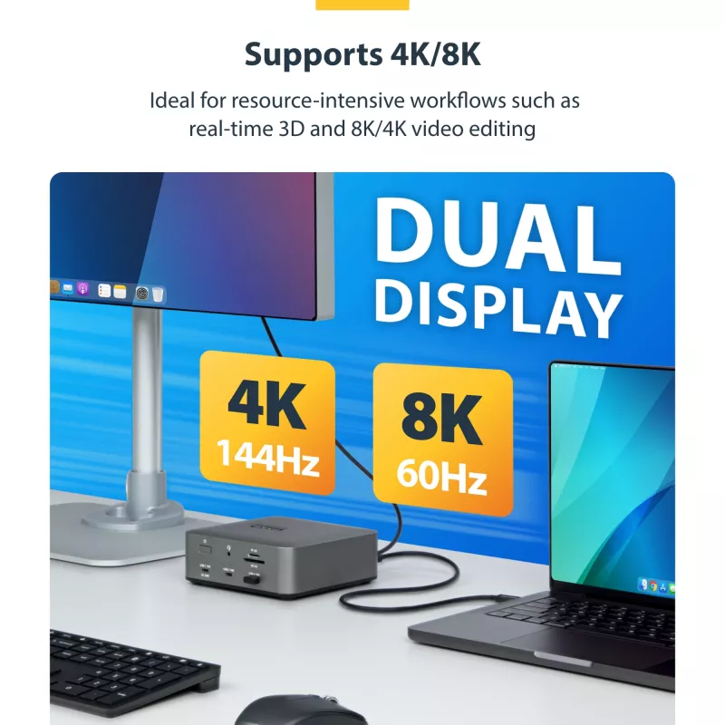 StarTech.com 2.6ft (80cm) Thunderbolt 5 Kabel, 80 Gbit/s/ bis zu 120 Gbit/s, 240 W PD, 8K 60 Hz, zertifiziertes Thunderbolt-Kabel – kompatibel mit Thunderbolt 4/USB4/USB-C