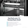 StarTech.com 1U Server Rack Shelf – Universal Vented Rack Mount Cantilever Tray für 19 Zoll Netzwerk-Equipment-Rack & Schrank – Hochbelastbarer Stahl – Tragfähigkeit 44lb/20kg – 16 Zoll tiefes Regal, Schwarz