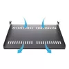 StarTech.com 1U Server Rack Shelf – Universal Vented Rack Mount Cantilever Tray für 19 Zoll Netzwerk-Equipment-Rack & Schrank – Hochbelastbarer Stahl – Tragfähigkeit 44lb/20kg – 16 Zoll tiefes Regal, Schwarz