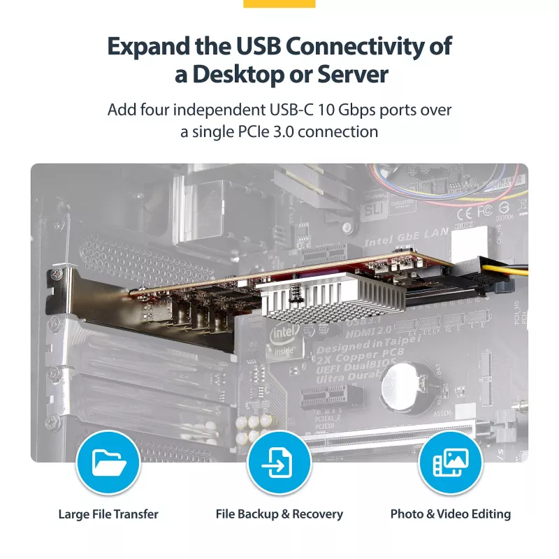 StarTech.com 4-Port USB Type-C PCIe Karte, USB 3.2 10Gbps, USB-C PCI Express Erweiterungskarte, 4x unabhängige USB-Controller, Windows/Linux/macOS, TAA-konform