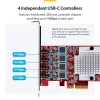 StarTech.com 4-Port USB Type-C PCIe Karte, USB 3.2 10Gbps, USB-C PCI Express Erweiterungskarte, 4x unabhängige USB-Controller, Windows/Linux/macOS, TAA-konform