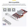 StarTech.com 4-Port USB Type-C PCIe Karte, USB 3.2 10Gbps, USB-C PCI Express Erweiterungskarte, 4x unabhängige USB-Controller, Windows/Linux/macOS, TAA-konform