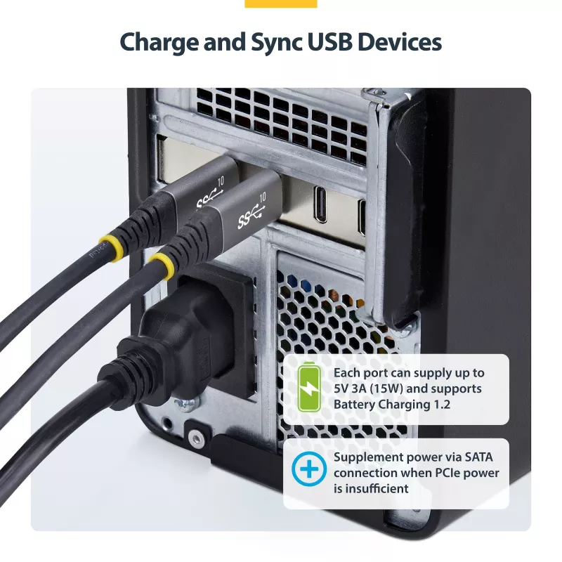 StarTech.com 4-Port USB Type-C PCIe Karte, USB 3.2 10Gbps, USB-C PCI Express Erweiterungskarte, 4x unabhängige USB-Controller, Windows/Linux/macOS, TAA-konform