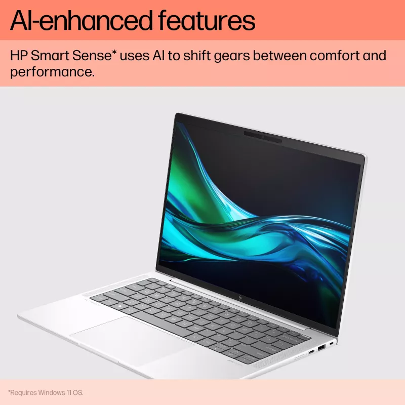 HP EliteBook G11 Intel Core Ultra 5 125H Laptop 35,6 cm (14 Zoll) WUXGA 16 GB LPDDR5x-SDRAM 512 GB SSD Wi-Fi 7 (802.11be) Windows 11 Pro KI-PC Silber