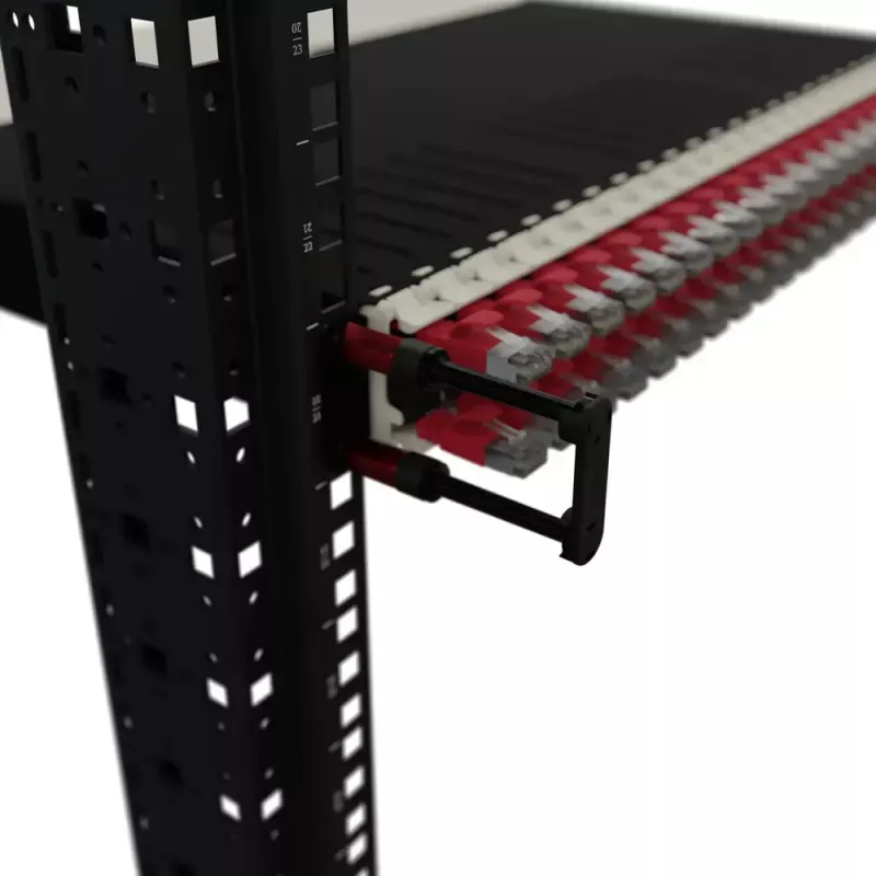 Kabelmanagement-Panel PATCHBOX Patchcatch Solo 24er-Pack Schwarz Rot