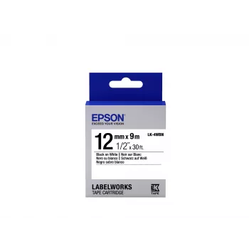 Epson Standard-Etikettenkassette LK-4WBN Schwarz/Weiß 12mm (9m)
