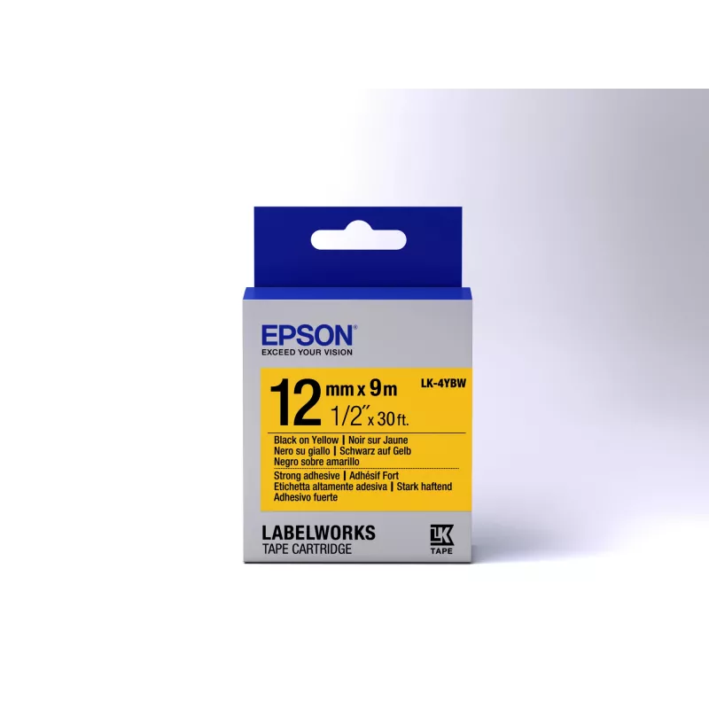 Epson Label Cartridge Strong Adhesive LK-4YBW Schwarz/Gelb 12 mm (9 m)