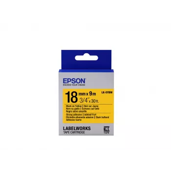 Epson Label Cartridge Strong Adhesive LK-5YBW Schwarz/Gelb 18mm (9m)