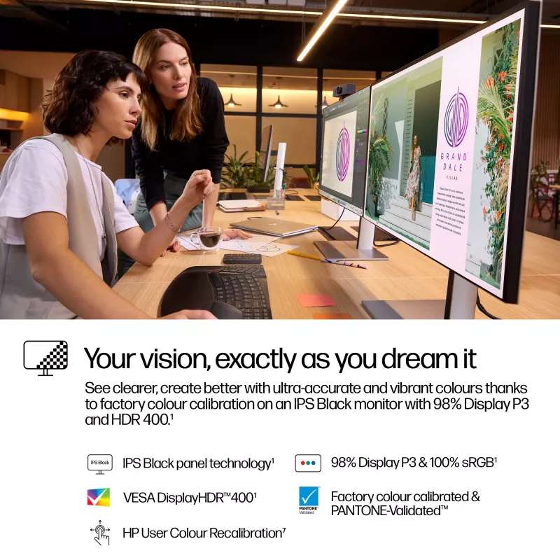 HP Series 7 Pro 27 Zoll QHD Monitor - 727pq, 68,6 cm (27 Zoll), 2560 x 1440 Pixel, Quad HD, LCD, 5 ms, Schwarz