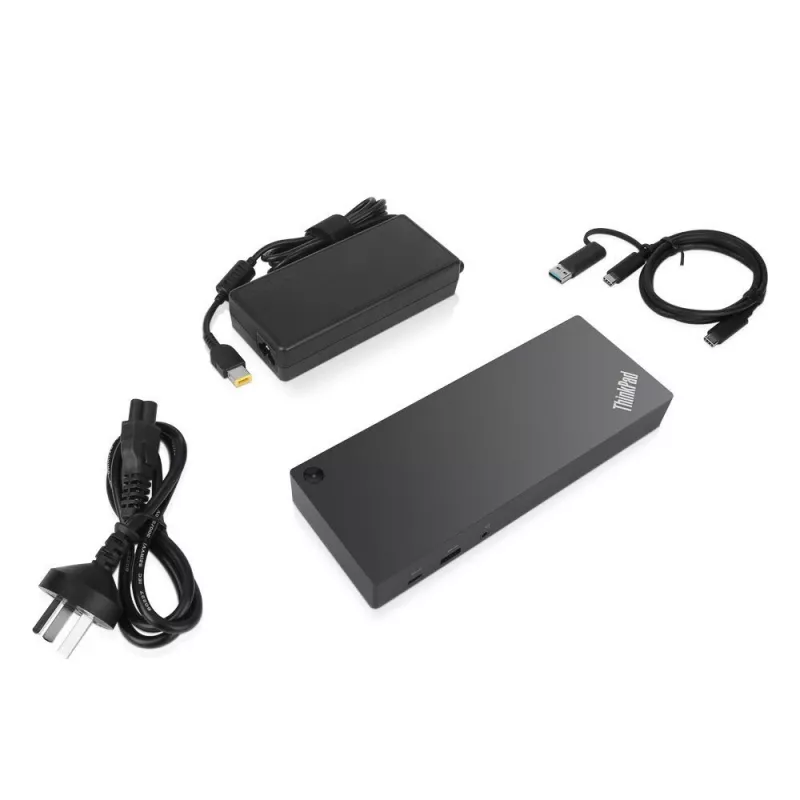 Lenovo 40AF0135UK Laptop-Dockingstation/Port-Replikator Kabelgebunden USB 3.2 Gen 1 (3.1 Gen 1) Type-C Schwarz