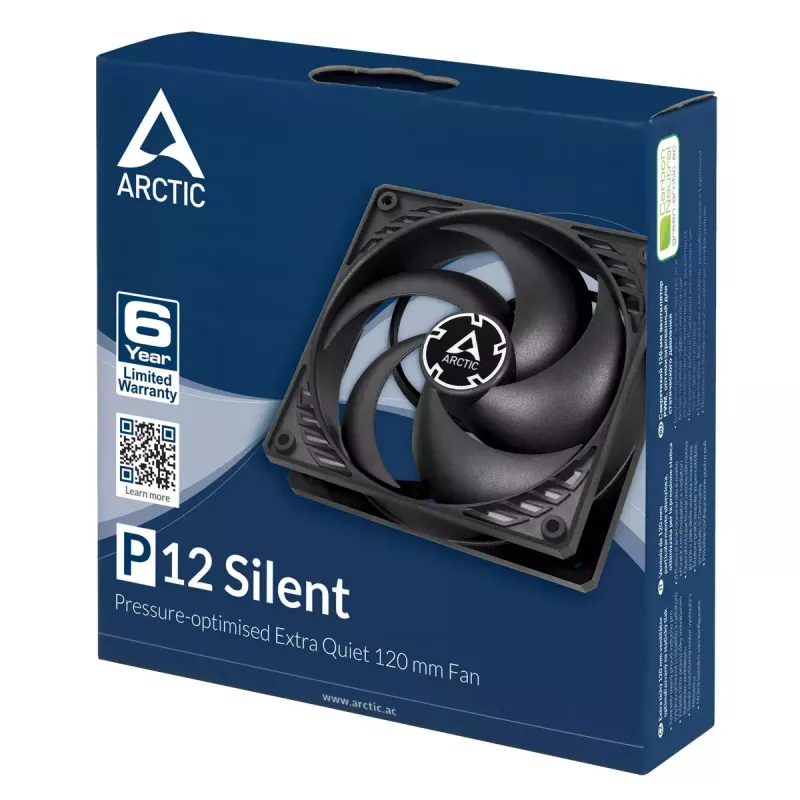 ARCTIC P12 Silent – Druckoptimierter, extra leiser 120-mm-Lüfter