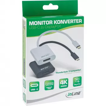 USB-Display-Adapter InLine 64102B USB-C-Stecker auf DisplayPort 4K/60Hz