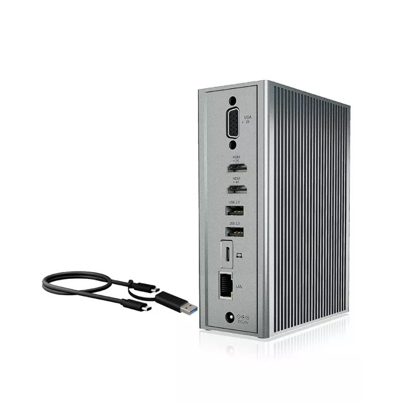 ICY BOX IB-DK2262AC Kabelgebunden USB 3.2 Gen 1 (3.1 Gen 1) Type-C Anthrazit