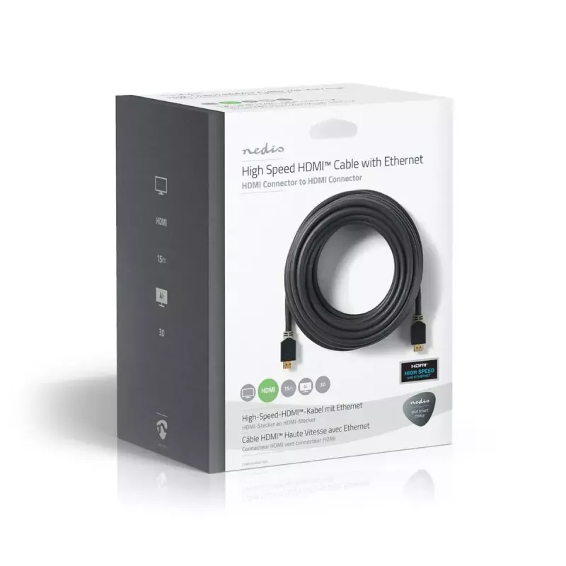 HDMI-Kabel Nedis CVBW34000AT150 15 m HDMI Typ A Stecker Anthrazit