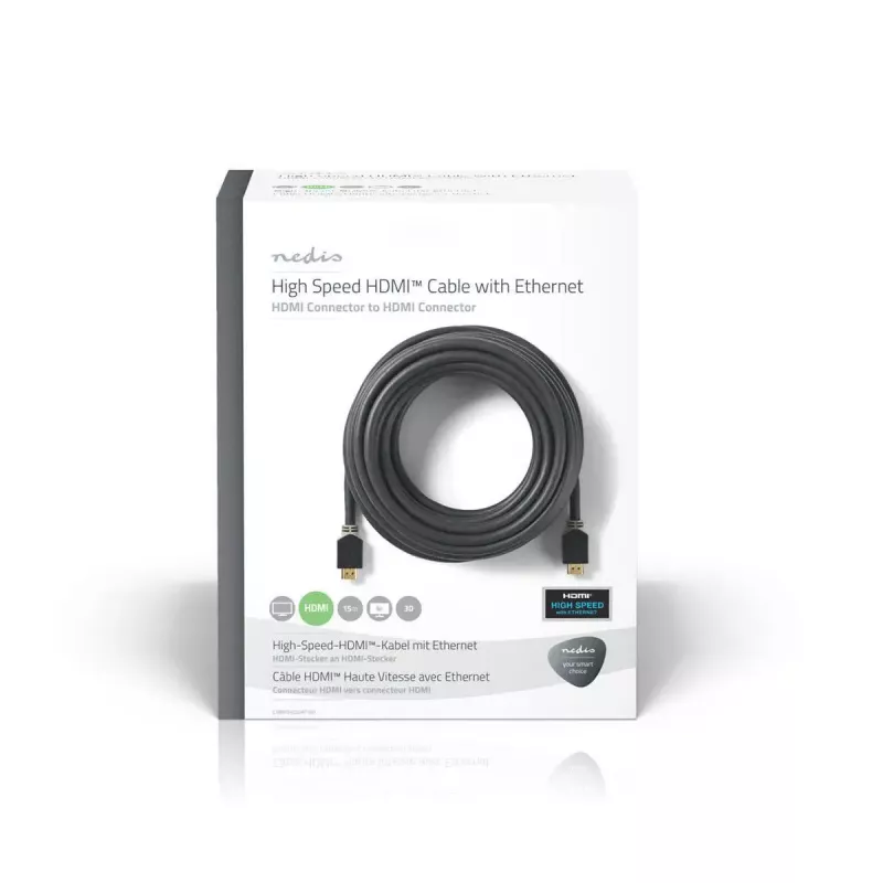 HDMI-Kabel Nedis CVBW34000AT150 15 m HDMI Typ A Stecker Anthrazit