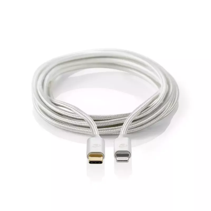 Lightning-Kabel Nedis CCTB39650AL10 1m Aluminium USB C