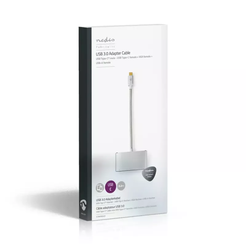 Laptop-Dock Nedis CCTB64760AL02 Aluminium 0,2-m-Kabel 5 Mbit/s