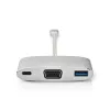 Laptop-Dock Nedis CCTB64760AL02 Aluminium 0,2-m-Kabel 5 Mbit/s